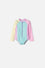 VESTIDO DE BAÑO LITTLEMIC MULTICOLOR MANGA LARGA PARA NIÑA 2T A 5T