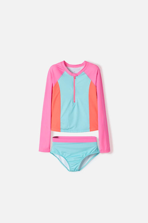 GIRLS' MULTICOLOR MIC BATHING SUIT