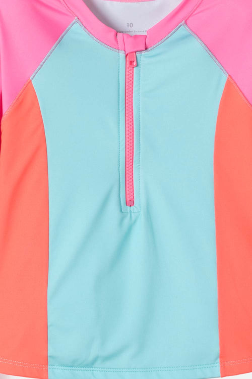 GIRLS' MULTICOLOR MIC BATHING SUIT