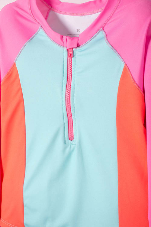 GIRLS' MULTICOLOR MIC BATHING SUIT