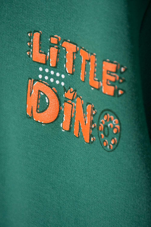LITTLEMIC GREEN ZIP-UP SWEATSHIRT FOR BOYS 2T TO 6T