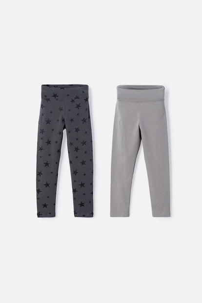 PACK X2 LEGGING DE LITTLEMIC MULTICOLOR PARA NIÑA 2T A 6T