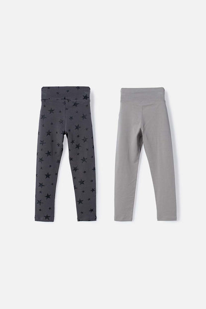 PACK X2 LEGGING DE LITTLEMIC MULTICOLOR PARA NIÑA 2T A 6T