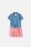 VESTIDO DE MIC DE DOS PIEZAS DENIM/ROSA PARA NIÑA
