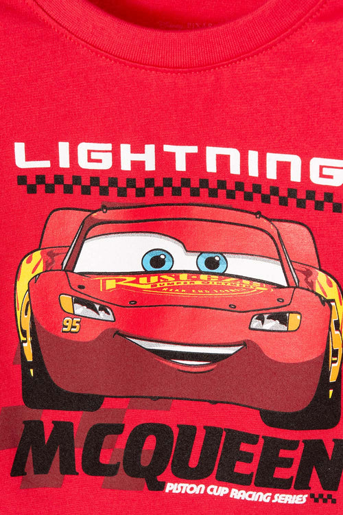 CARS ROUND NECK RED T-SHIRT FOR BOYS SIZES 2T TO 5T