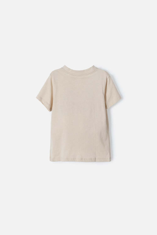 BEIGE MICKEY MOUSE SHORT SLEEVE T-SHIRT FOR BOYS 2T TO 5T