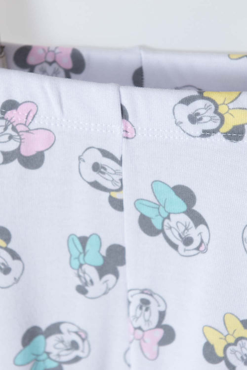 MINNIE MOUSE PINK AND WHITE FOOTIE PANTS FOR BABY GIRL
