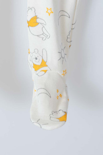 DÚO PANTALONES DE WINNIE THE POOH CON PIES CUBIERTOS MOSTAZA Y MARFIL PARA BEBÉ NIÑA