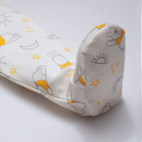 WINNIE THE POOH MUSTARD AND IVORY COVERED FEET TROUSER SET FOR BABY GIRL