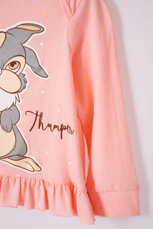 BAMBI LONG PANT PAJAMAS IN MANDARIN AND IVORY FOR BABY GIRLS