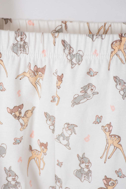 BAMBI LONG PANT PAJAMAS IN MANDARIN AND IVORY FOR BABY GIRLS