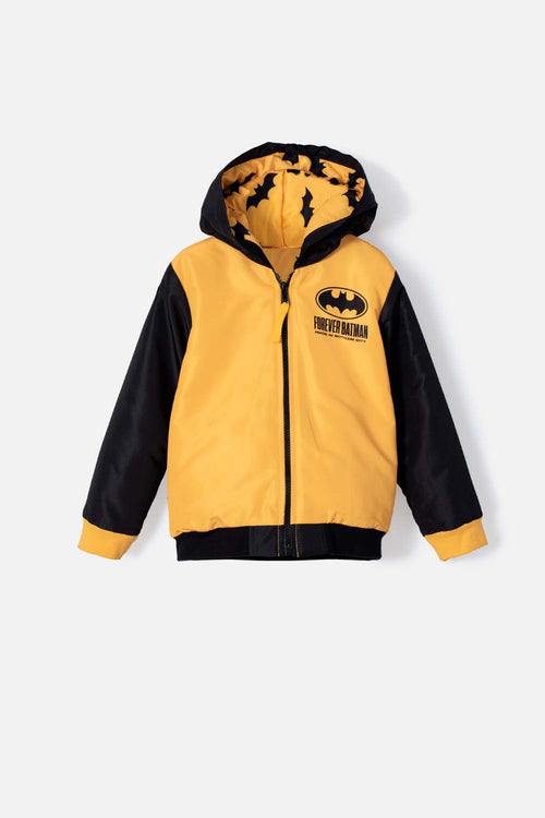 LITTLEMIC YELLOW AND BLACK HOODED JACKET FOR BOYS 2T TO 5T