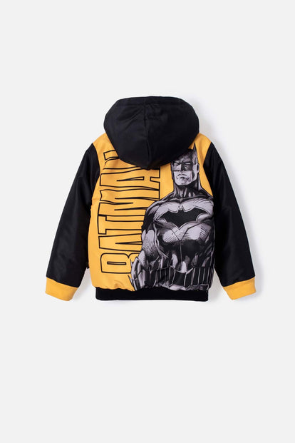 CHAQUETA LITTLEMIC CON CAPUCHA AMARILLA Y NEGRA PARA NIÑO 2T A 5T