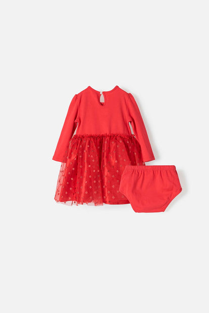 VESTIDO DE MINNIE MOUSE CON FALDA EN TUTÚ ROJO PARA BEBÉ NIÑA