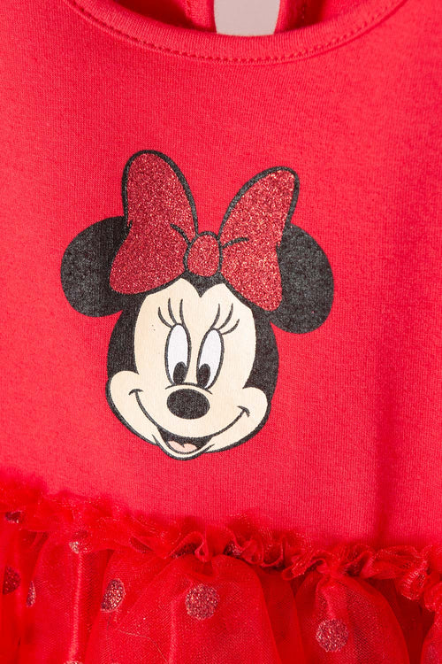 MINNIE MOUSE DRESS WITH RED TUTU SKIRT FOR BABY GIRL