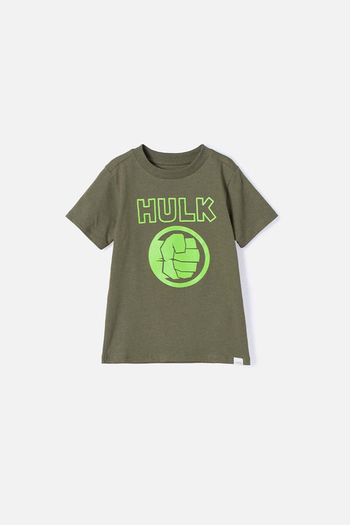 HULK SHORT SLEEVE GREEN T-SHIRT FOR BOYS 2T TO 5T
