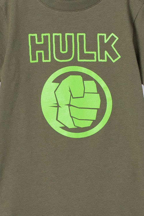 HULK SHORT SLEEVE GREEN T-SHIRT FOR BOYS 2T TO 5T