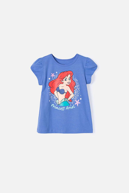 CAMISETA DE NIÑA, MANGA CORTA MORADA DE LA SIRENITA