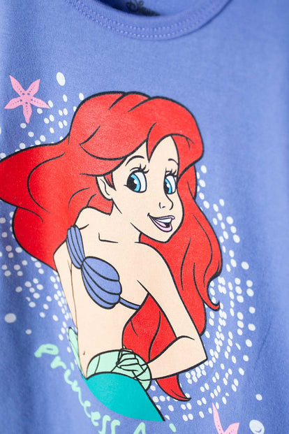 CAMISETA DE NIÑA, MANGA CORTA MORADA DE LA SIRENITA