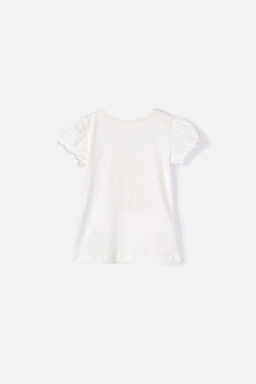 ELSA IVORY SHORT SLEEVE T-SHIRT FOR GIRLS 2T TO 5T