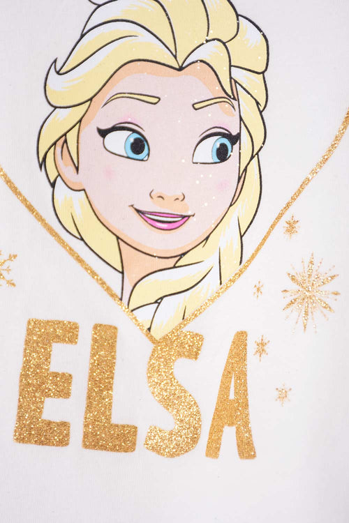 ELSA IVORY SHORT SLEEVE T-SHIRT FOR GIRLS 2T TO 5T