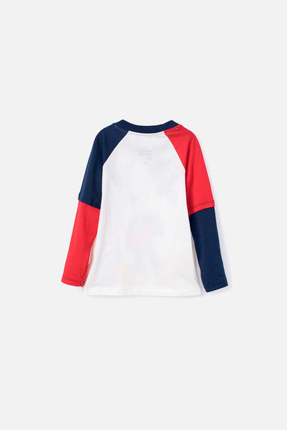 CAMISETA DE MICKEY MOUSE MULTICOLOR MANGA LARGA PARA NIÑO 2T A 5T