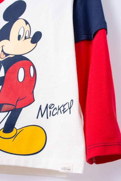 CAMISETA DE MICKEY MOUSE MULTICOLOR MANGA LARGA PARA NIÑO 2T A 5T