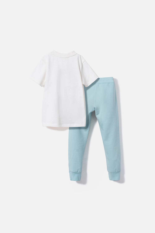 LOONEY TUNES SET, IVORY/AQUA UNISEX LONG PANTS