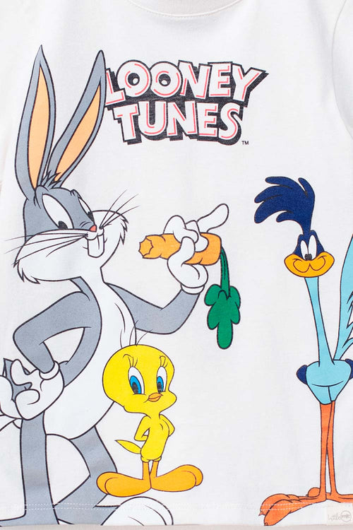 LOONEY TUNES SET, IVORY/AQUA UNISEX LONG PANTS