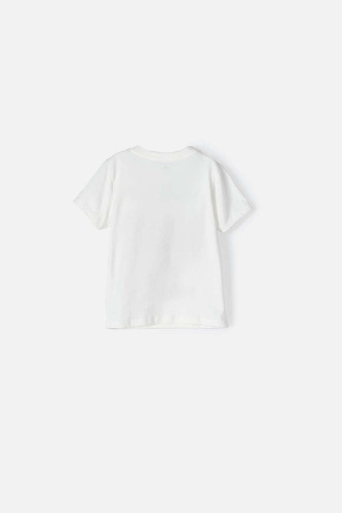 JURASSIC WHITE SHORT SLEEVE T-SHIRT FOR BOYS 2T TO 5T