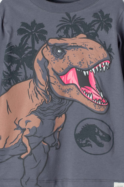 BOY'S GREEN JURASSIC LONG SLEEVE SHIRT 2T TO 5T