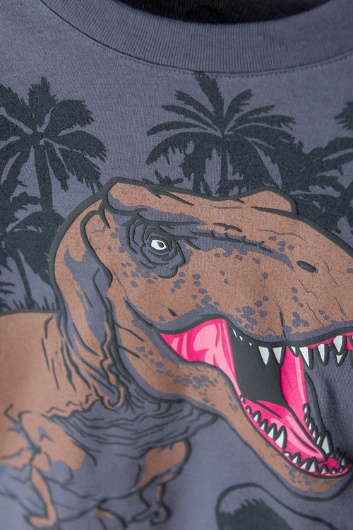 BOY'S GREEN JURASSIC LONG SLEEVE SHIRT 2T TO 5T