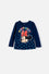 CAMISETA DE MINNIE MOUSE AZUL MANGA LARGA PARA NIÑA 2T A 5T