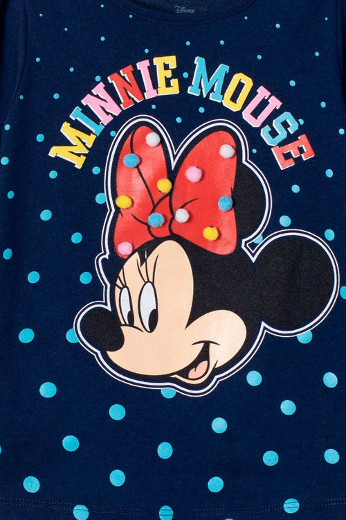 GIRL'S MINNIE MOUSE LONG-SLEEVE BLUE T-SHIRT 2T TO 5T