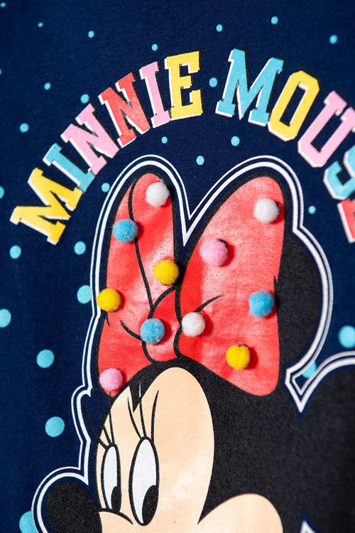 GIRL'S MINNIE MOUSE LONG-SLEEVE BLUE T-SHIRT 2T TO 5T