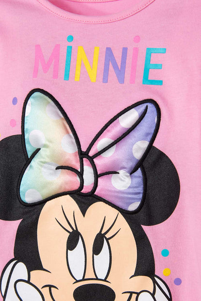 CAMISETA DE MINNIE MOUSE ROSADA MANGA LARGA PARA NIÑA 2T A 5T