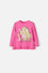 CAMISETA DE BARBIE MANGA LARGA FUCSIA PARA NIÑA