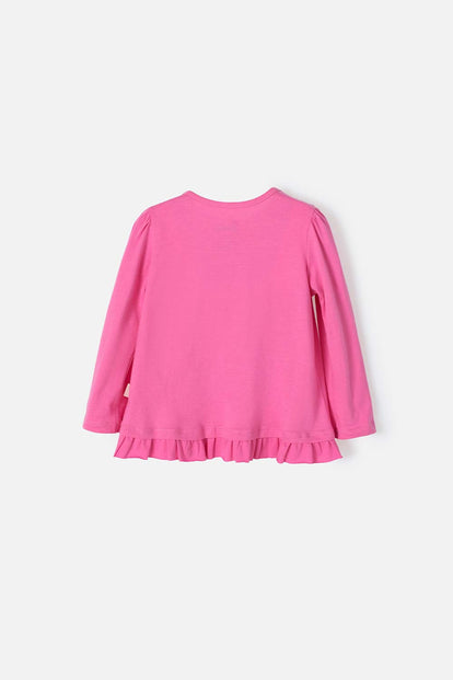 CAMISETA DE BARBIE MANGA LARGA FUCSIA PARA NIÑA