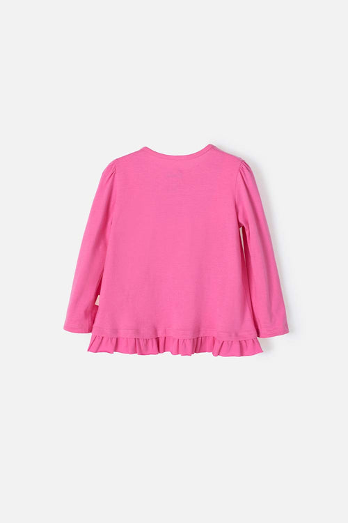 BARBIE LONG SLEEVE FUCHSIA T-SHIRT FOR GIRL