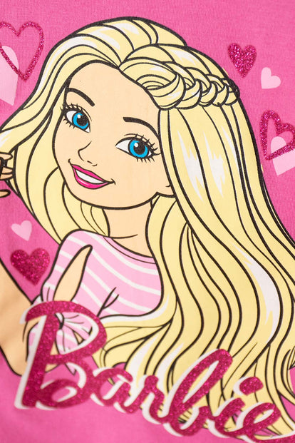 CAMISETA DE BARBIE MANGA LARGA FUCSIA PARA NIÑA
