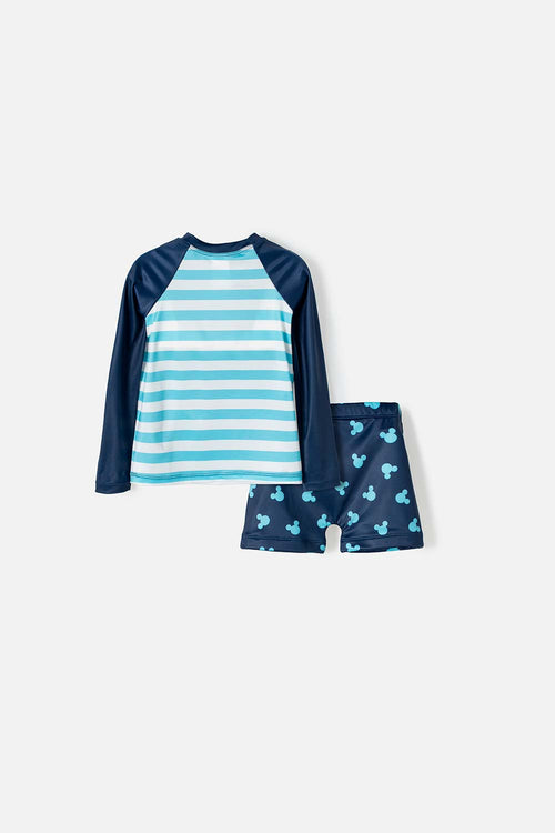 MICKEY MOUSE BLUE LONG-SLEEVED SWIM SET FOR BOYS 2T TO 5T
