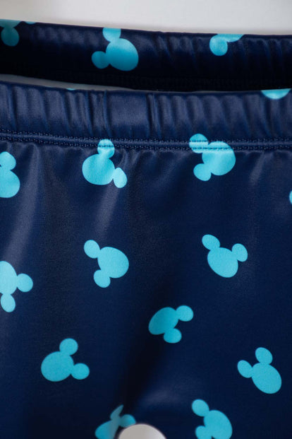 CONJUNTO DE BAÑO DE MICKEY MOUSE AZUL MANGA LARGA PARA NIÑO 2T A 5T