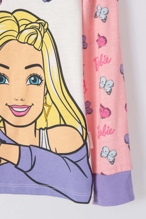 BARBIE PINK LONG-PANTS PAJAMA FOR GIRLS 2T TO 5T
