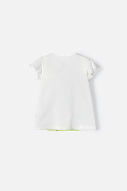 CAMISETA DE GABBY'S DOLLHOUSE MARFIL MANGA CORTA PARA NIÑA 2T A 5T