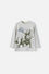 CAMISETA DE JURASSIC WORLD GRIS JASPE MANGA LARGA PARA NIÑO 2T A 5T