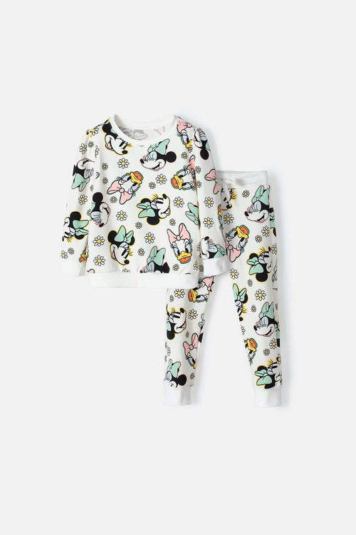 MINNIE MOUSE IVORY LONG-SLEEVE SET FOR GIRLS 2T TO 5T