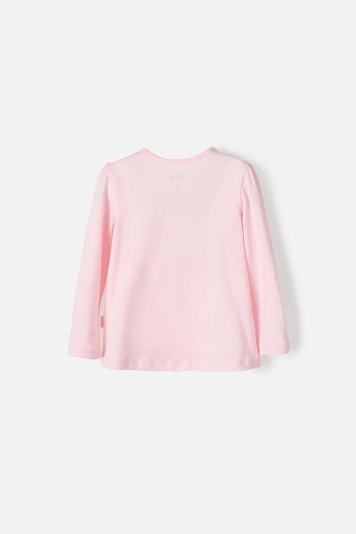 MARIE THE CAT LONG-SLEEVED PINK T-SHIRT FOR GIRLS