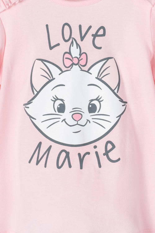 MARIE THE CAT LONG-SLEEVED PINK T-SHIRT FOR GIRLS
