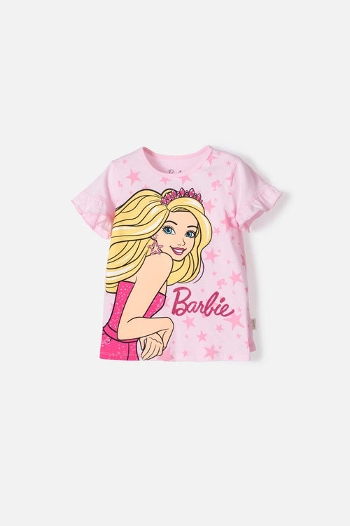 BARBIE SHORT SLEEVE PINK T-SHIRT FOR GIRLS