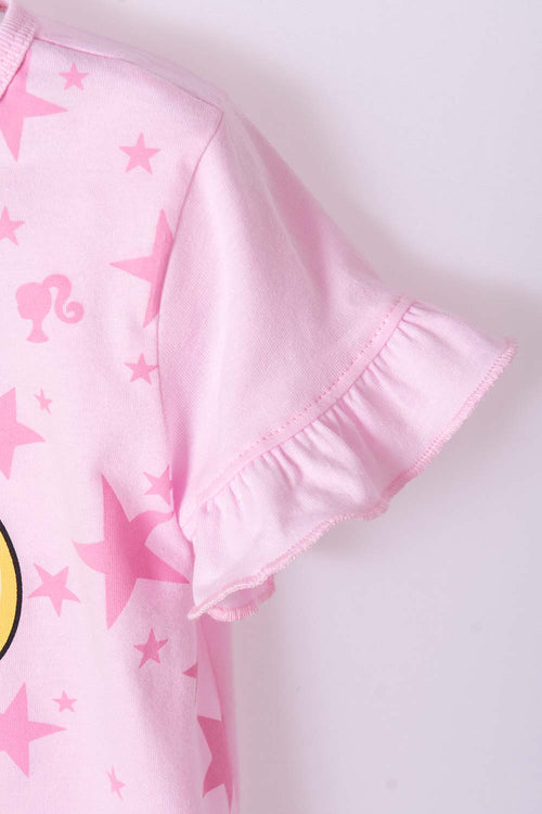 BARBIE SHORT SLEEVE PINK T-SHIRT FOR GIRLS